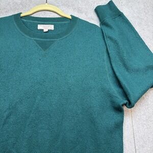 Wallace Barnes Merino wool Men's Green Crew Neck Sweater Medium